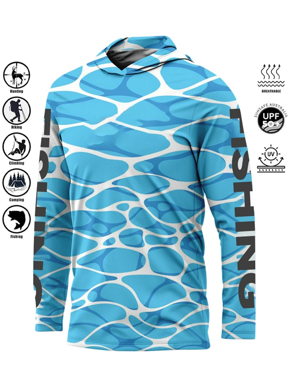 UPF 50+ Uv Protection Quick Dry Fishing Hoodie Shirt