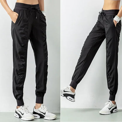 Fabric Drawstring Joggers Women Quick Dry Athletic Pants