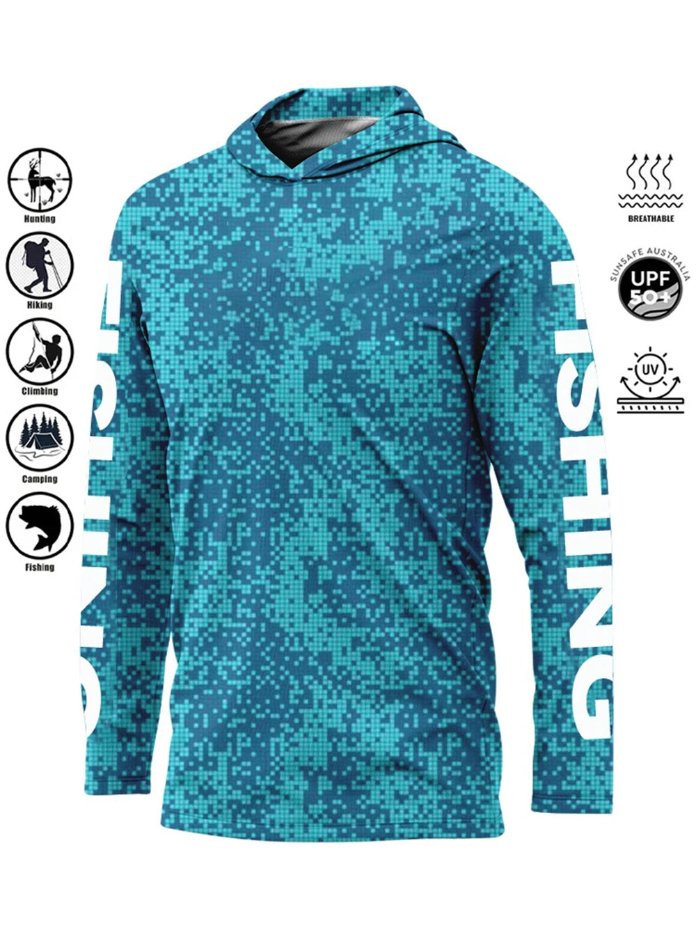 UPF 50+ Uv Protection Quick Dry Fishing Hoodie Shirt