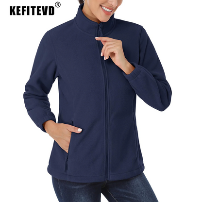 Women's Winter Fleece Jacket – Lightweight, Warm, and Soft Thermal Coat with Zip Pockets