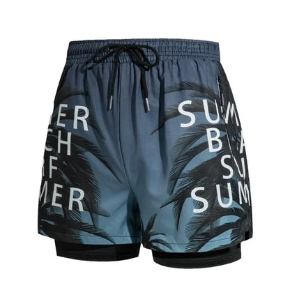 New Swim Trunks for Men Double-layer Swimming Shorts