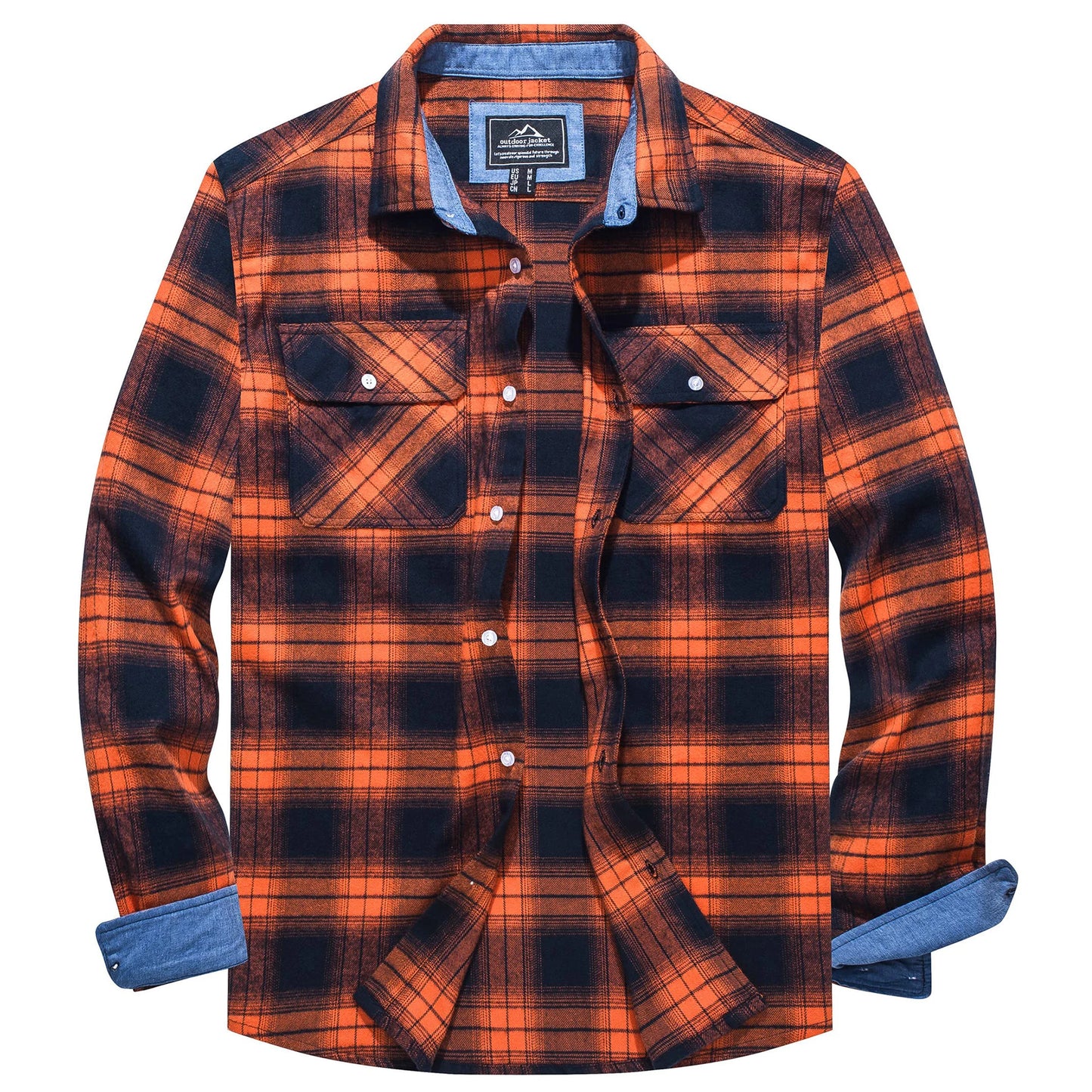 MAGCOMSEN Autumn Windproof Men's Flannel Shirt Warm Casual