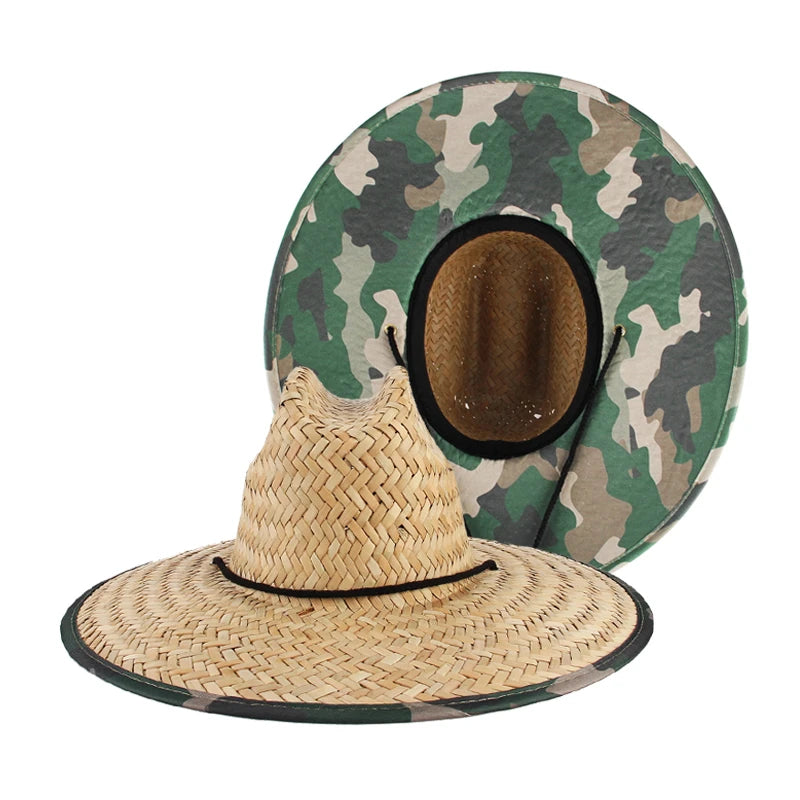 GEMVIE Fashion Women Lifeguard Hat Beach Straw Hat Summer