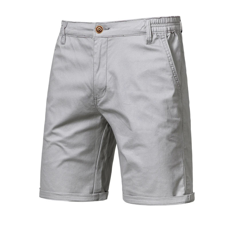 2021 New Summer 100% Cotton Solid Shorts Men High Quality