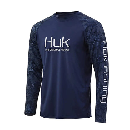 HUK Fishing Shirts Long Sleeve UV Protection Mens Jersey