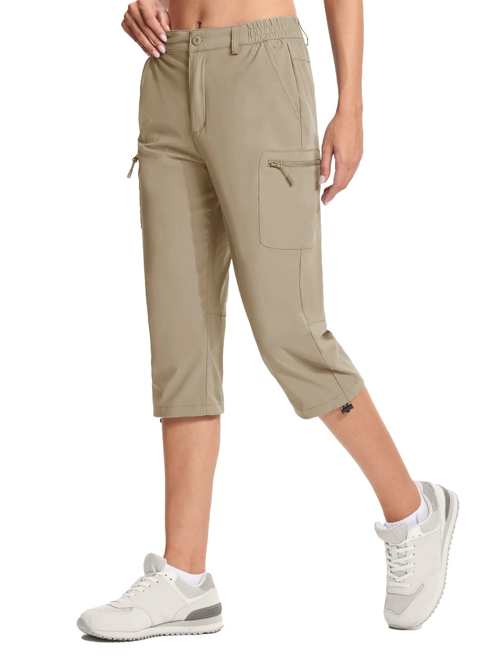 Women's Quick-Dry Hiking Shorts - Lightweight, Knee-Length Cargo Capris for Outdoor, Fishing & Camping