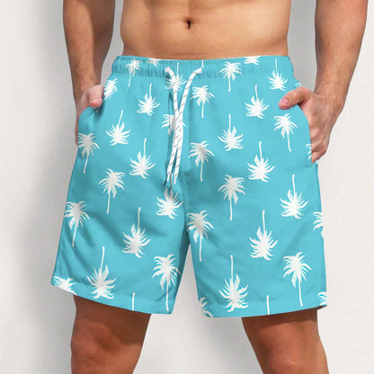 Men's Light Blue Palm Beach Shorts Quick Dry Casual Bottoms