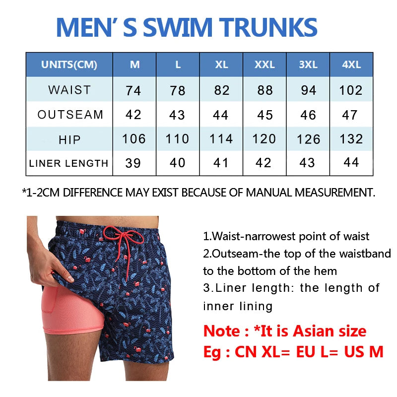 Men's Classic Swim Trunk Beach Shorts Quick Dry Beach Polyester