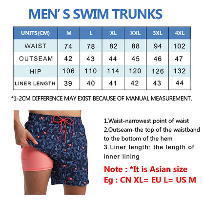 Men's Classic Swim Trunk Beach Shorts Quick Dry Beach Polyester