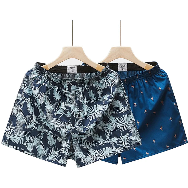 1Pc Men's Boxers Printing Arrow Panties Oversized Cotton Shorts