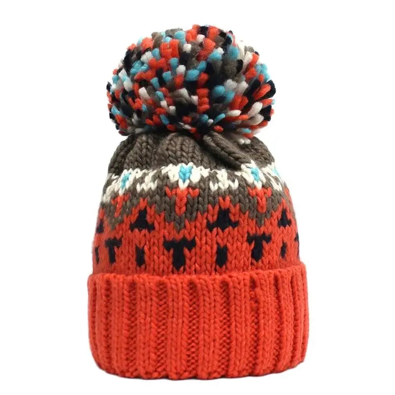 Women's Autumn and Winter Acrylic Geometric Knitted Hat Beanie