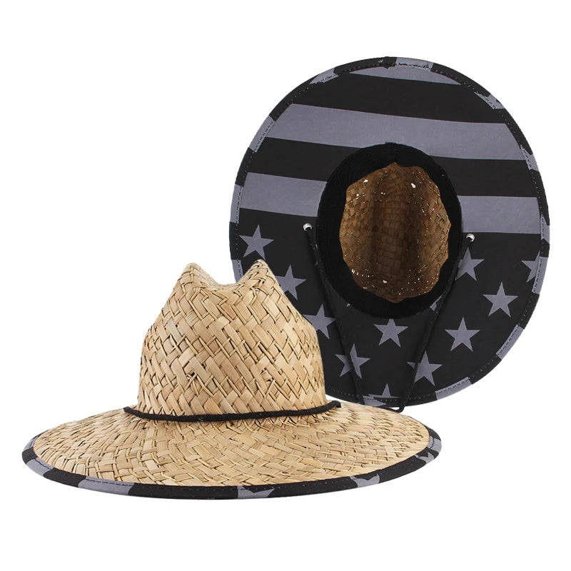 GEMVIE Fashion Women Lifeguard Hat Beach Straw Hat Summer