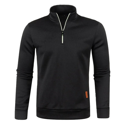 Men Pullover Men's Thicker Sweatshirts Half Zipper Pullover