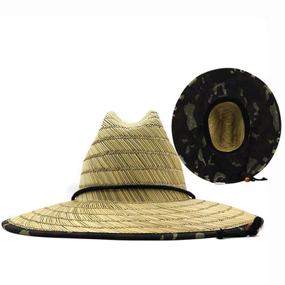 Men Women New Handwork Lifeguard Straw Summer Hat