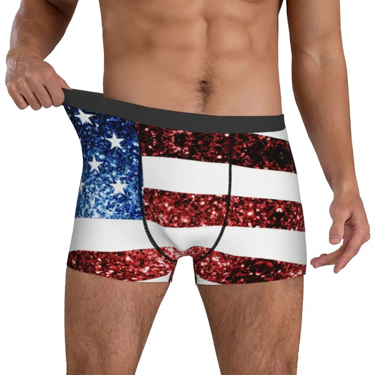 4th Of July American USA Flag Underwear 3D Pouch Boxers