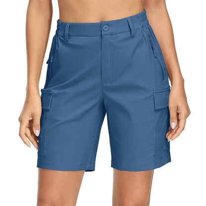 Women's Quick-Dry Hiking Shorts - Waterproof, Lightweight Cargo Shorts with Multi Pockets for Trekking & Camping