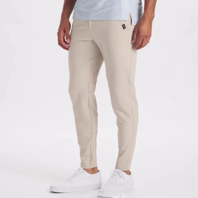 Summer Men's Ice Silk Casual Pants Smooth Thin Chinos