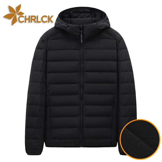 CHRLCK Men's Waterproof Hiking Down Jacket Winter Warm Windbreakers