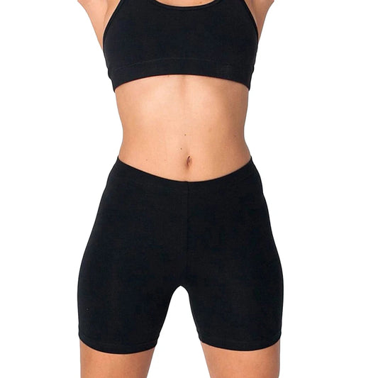 Women Elastic Shorts Casual High Waist Tight Fitness Slim