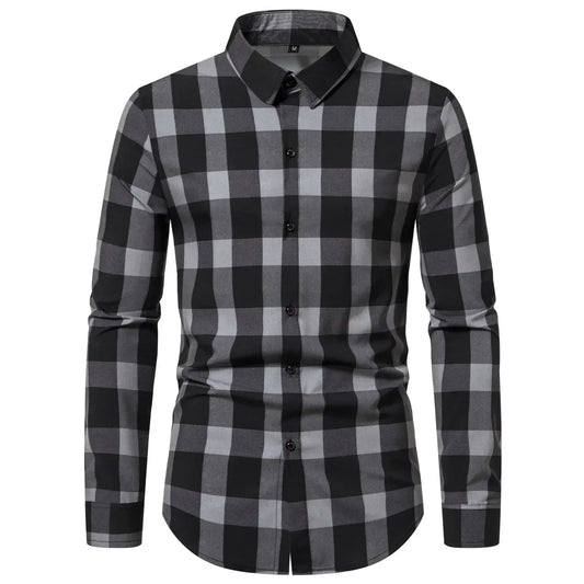 Men's New Spring Summer Long Sleeve Shirt Stripes Fashion