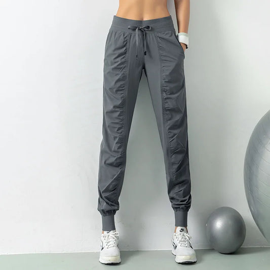 Fabric Drawstring Joggers Women Quick Dry Athletic Pants