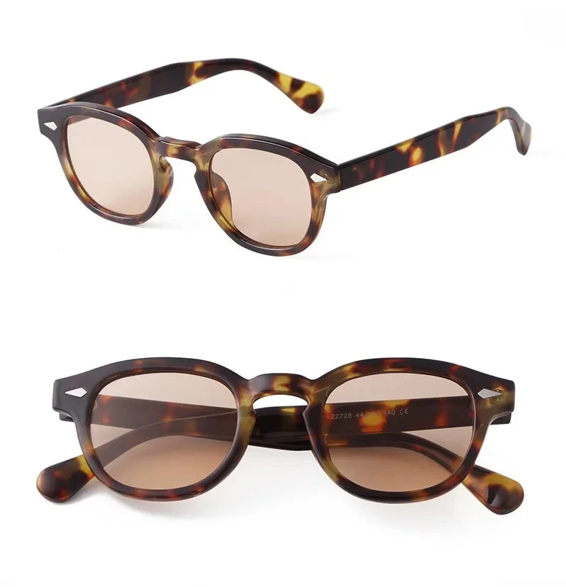 Unisex Vintage Shell Round Sunglasses