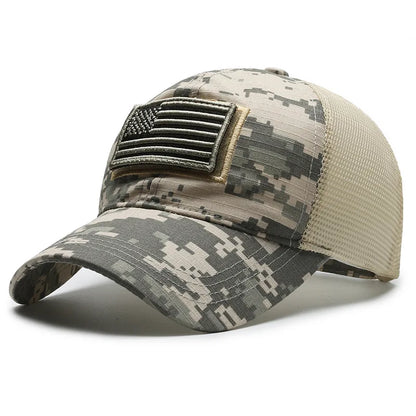 2024 American Flag Camouflage Sticker Embroidered Cap