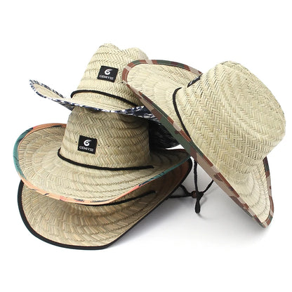 GEMVIE Fashion Women Lifeguard Hat Beach Straw Hat Summer