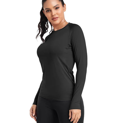 Women's Compression Shirt Athletic Yoga Running Long Sleeve T-Shirt