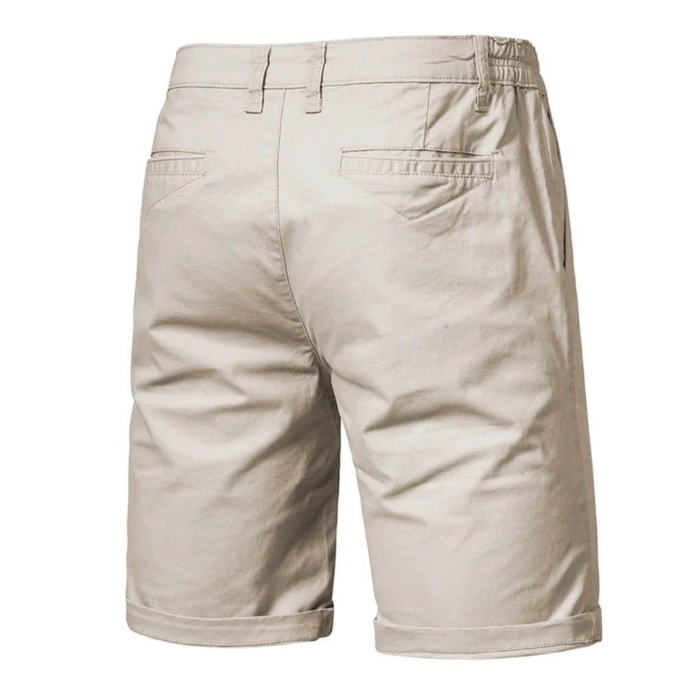 2021 New Summer 100% Cotton Solid Shorts Men High Quality