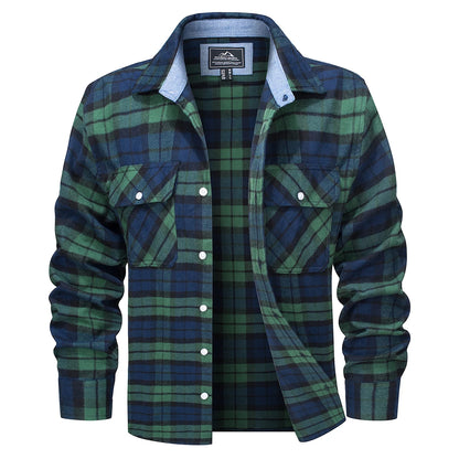 MAGCOMSEN Men's Plaid Flannel Shirts Long Sleeves Casual Cotton