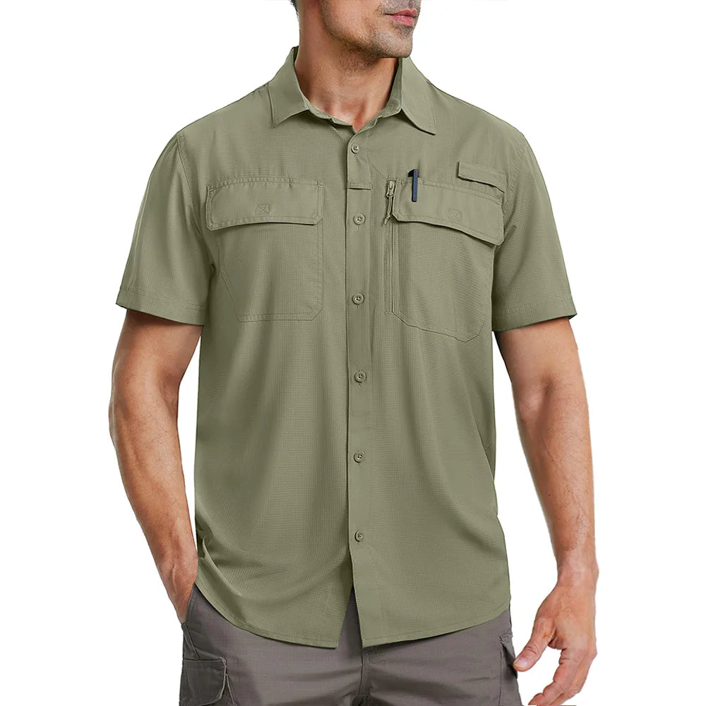 Quick Dry Short Sleeve Shirts Men's UPF 50+ Sun Protection