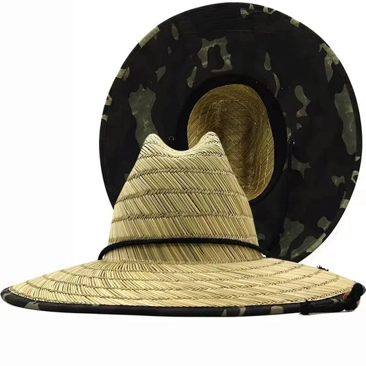 Men Women New Handwork Lifeguard Straw Summer Hat