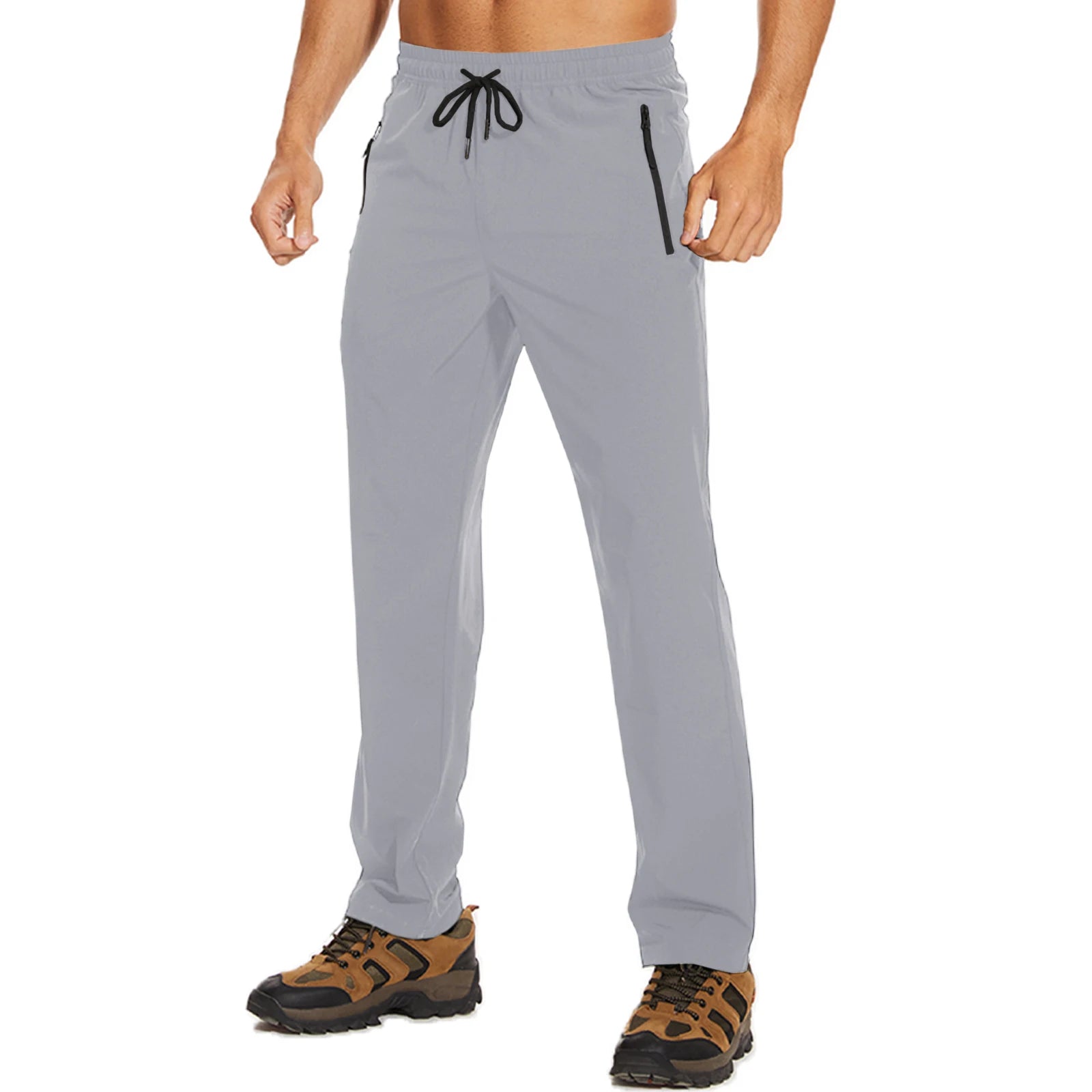Men's 4-Season Hiking Pants – Quick-Dry, Lightweight Outdoor Trousers for Running, Jogging, Camping, and Sports with Zipper Pockets