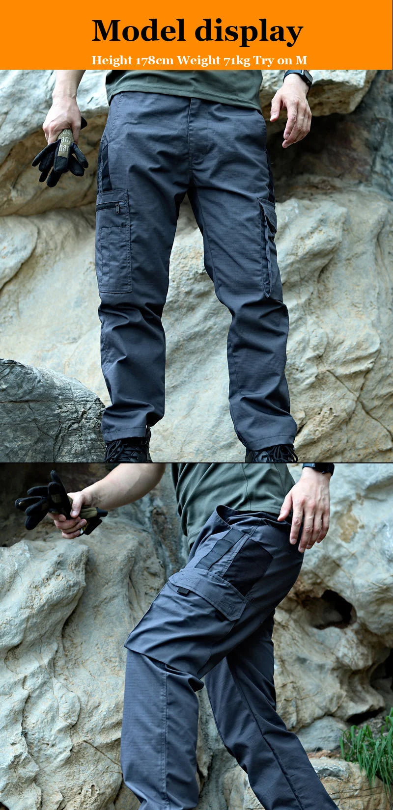 New Tactical Work Pants Men Outdoor Cargo Waterproof Trousers