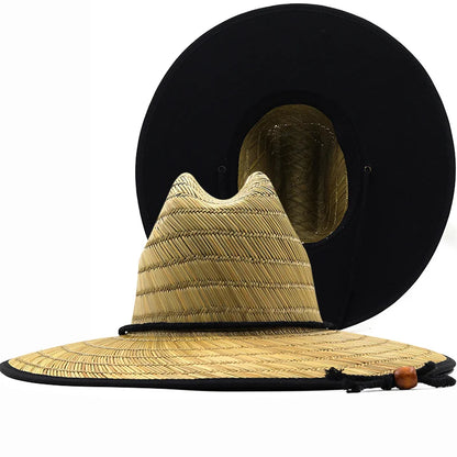 Men Women New Handwork Lifeguard Straw Summer Hat