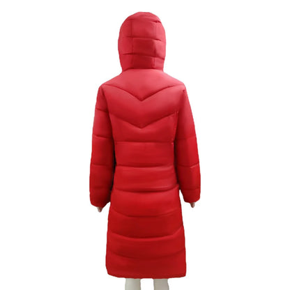 Winter Hooded Women's Cotton Padded Jacket Mid-length Outwear