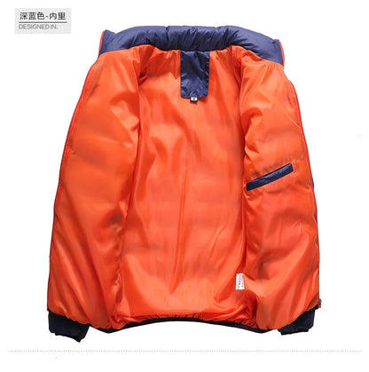 6XL Winter Men Jacket Ultralight Stand Collar Warm Coat