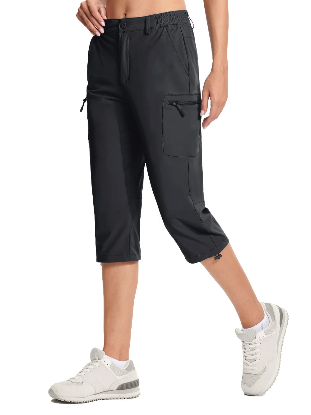 Women's Quick-Dry Hiking Shorts - Lightweight, Knee-Length Cargo Capris for Outdoor, Fishing & Camping