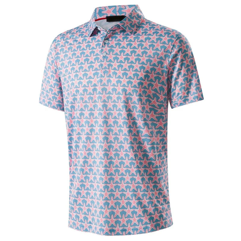 Men's Printed Polo Golf Shirt Pattern