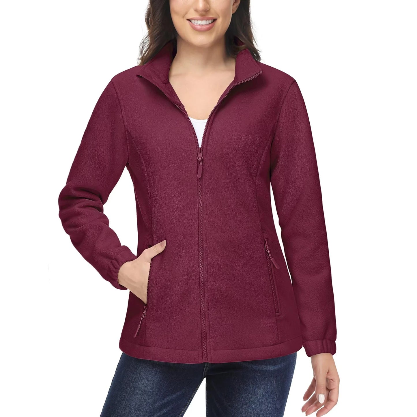 Women's Winter Fleece Jacket – Lightweight, Warm, and Soft Thermal Coat with Zip Pockets