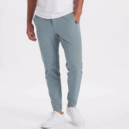 Summer Men's Ice Silk Casual Pants Smooth Thin Chinos