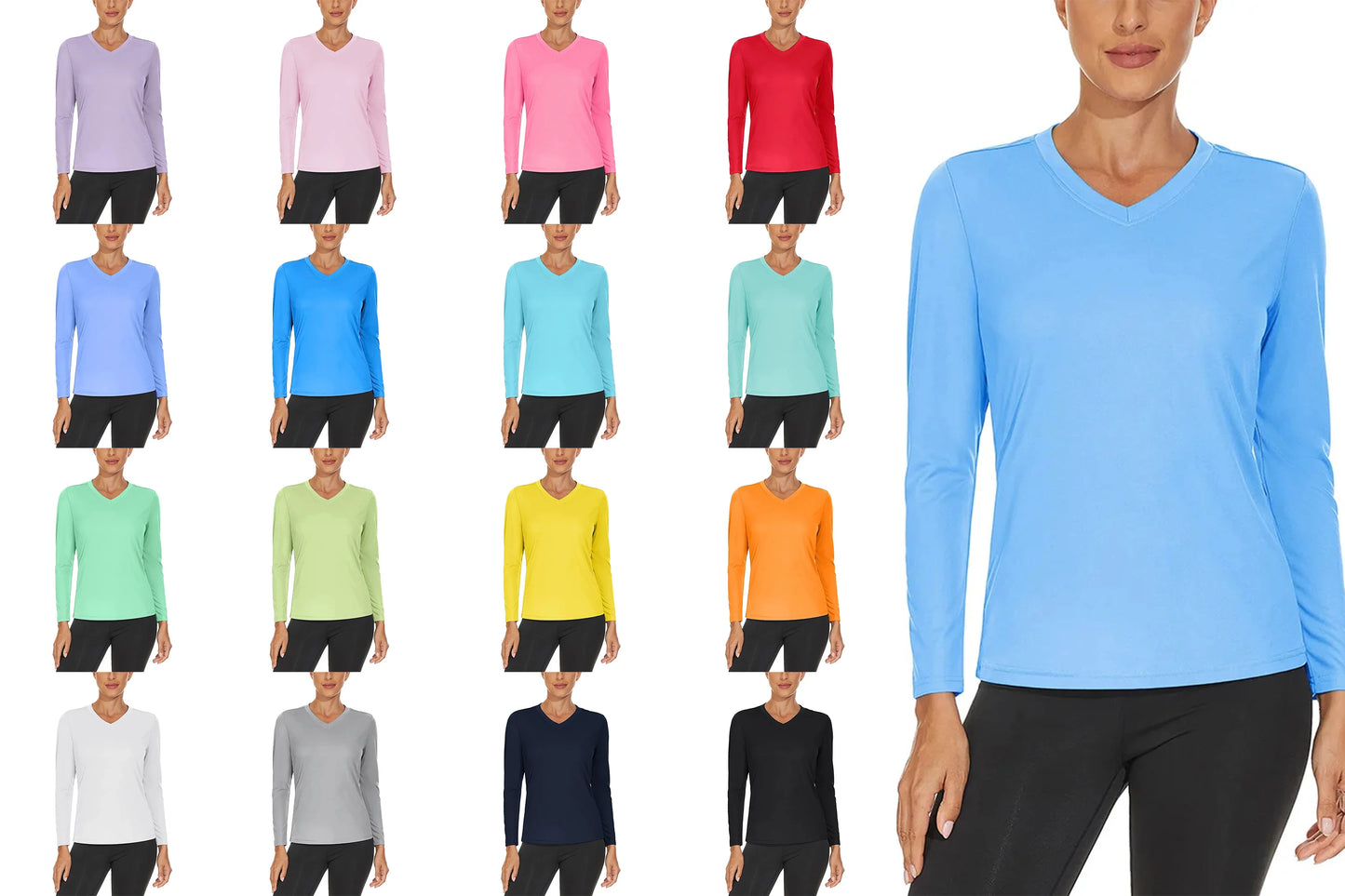 KEFITEVD UPF 50+ Women Long Sleeve T-Shirt UV Protection