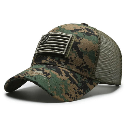 2024 American Flag Camouflage Sticker Embroidered Cap