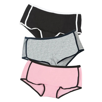 Set Of 3 Cool Boyshorts For Women Cotton Briefs Boxer Panty