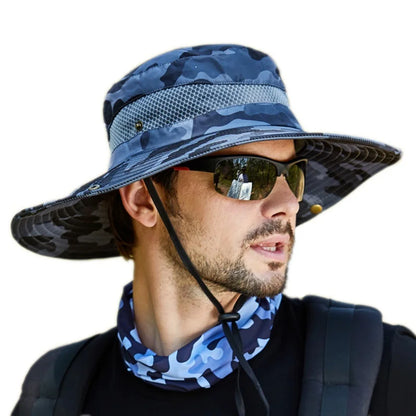 Summer Men Breathable Sun Hat Outdoor Traveling Fishing Hat