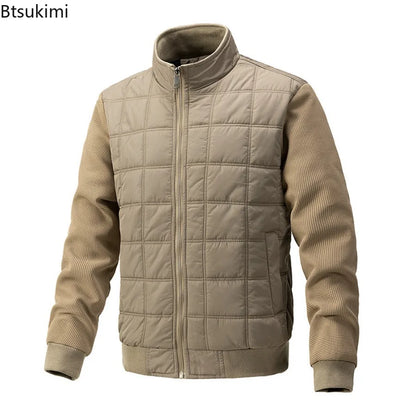 2025 Men's Thick Fleece Lining Warm Jacket Fashion Outerwear