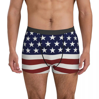 4th Of July American USA Flag Underwear 3D Pouch Boxers