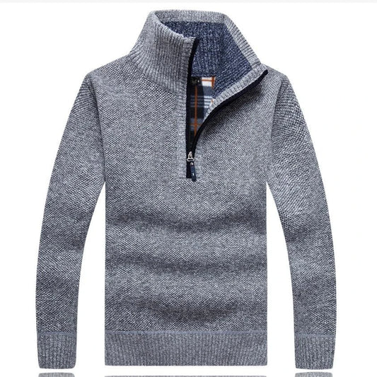 Men's Fleece Thicker Sweater Half Zipper Turtleneck Pullover