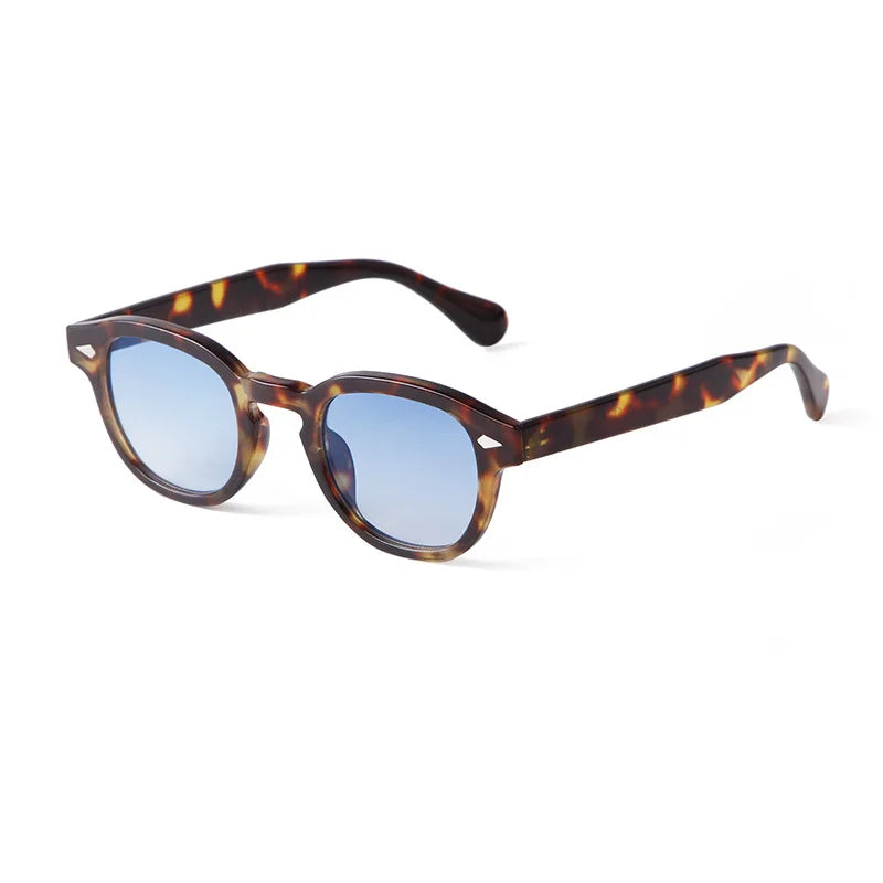 Unisex Vintage Shell Round Sunglasses